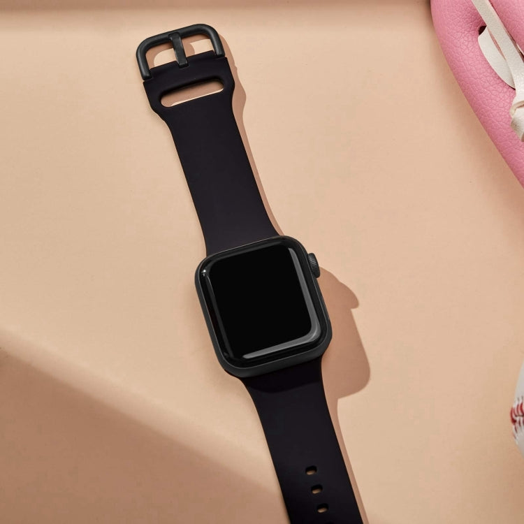 For Apple Watch Series 10 42mm Pin Buckle Silicone Watch Band(Black) - free shipping - PMC TechLife - Order now!