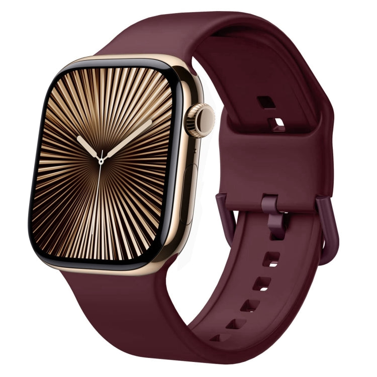 For Apple Watch Series 10 42mm Pin Buckle Silicone Watch Band(Wine Red) - free shipping - PMC TechLife - Order now!