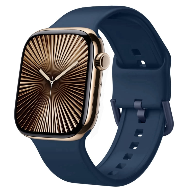 For Apple Watch Series 10 42mm Pin Buckle Silicone Watch Band(Abyss Blue) - free shipping - PMC TechLife - Order now!