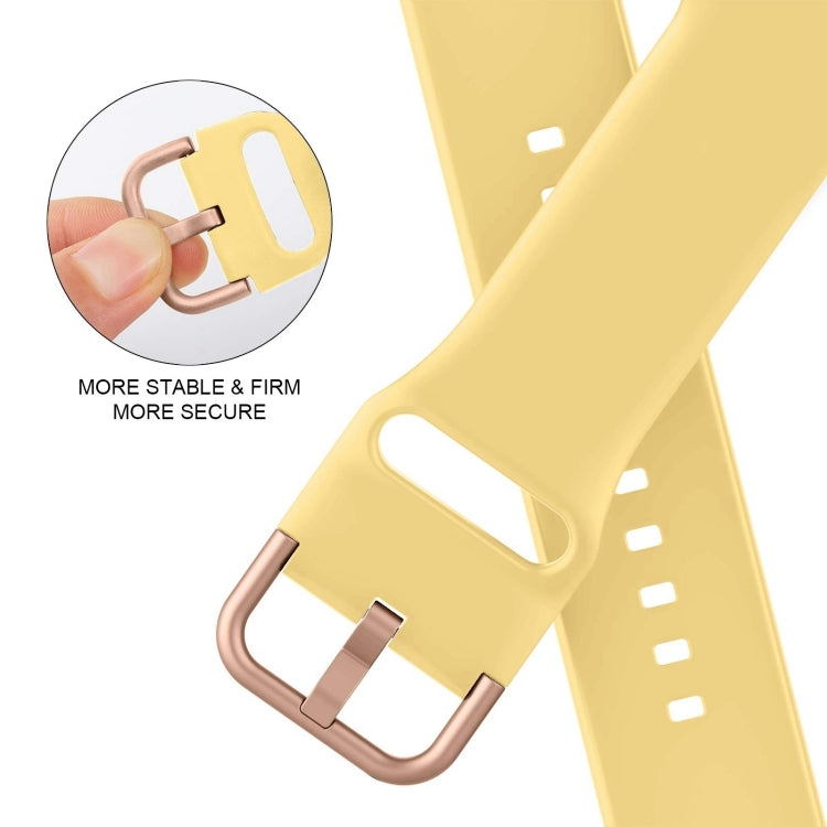 For Apple Watch Series 10 42mm Pin Buckle Silicone Watch Band(Yellow) - free shipping - PMC TechLife - Order now!
