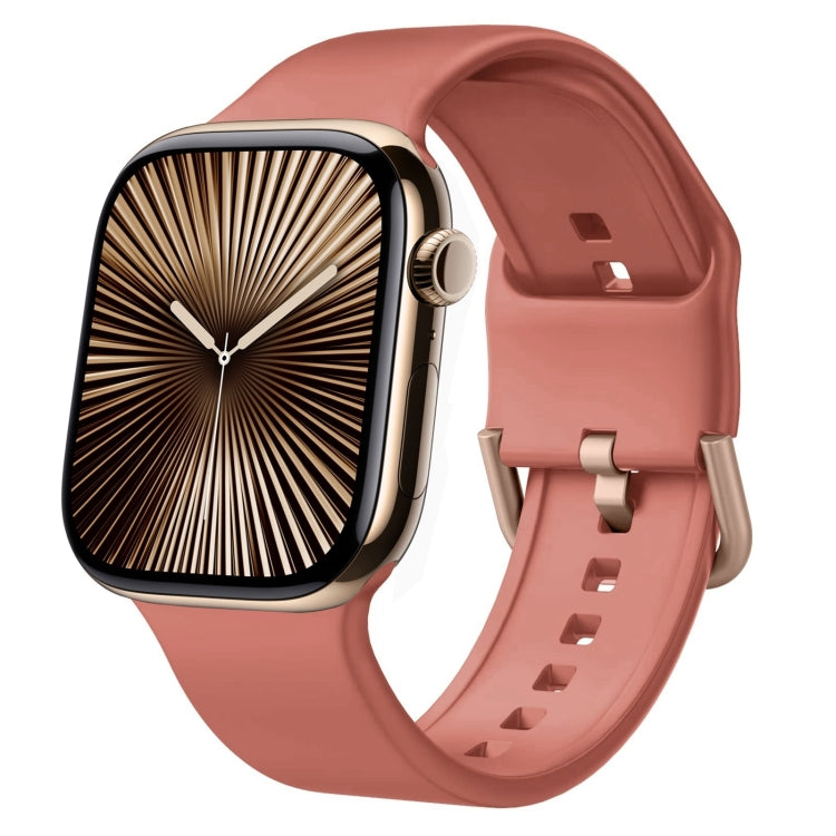 For Apple Watch Series 10 42mm Pin Buckle Silicone Watch Band(Coral) - free shipping - PMC TechLife - Order now!
