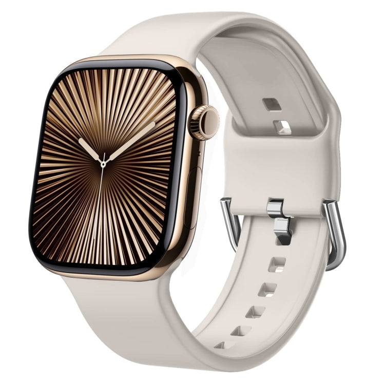 For Apple Watch Series 10 42mm Pin Buckle Silicone Watch Band(Starlight) - free shipping - PMC TechLife - Order now!