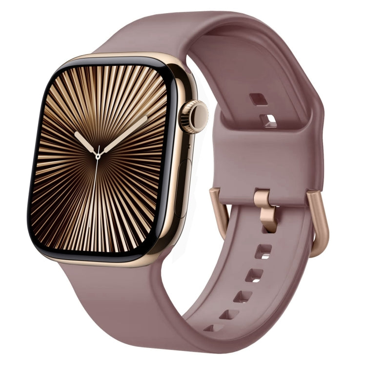 For Apple Watch Series 10 42mm Pin Buckle Silicone Watch Band(Smoked Purple) - free shipping - PMC TechLife - Order now!