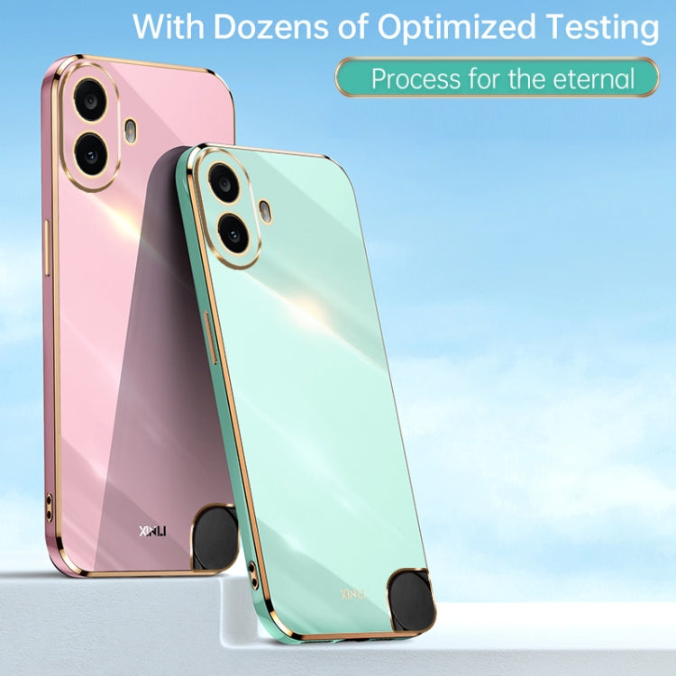For Nothing CMF Phone 1 XINLI Straight Edge 6D Electroplate TPU Phone Case(White) - Nothing Cases by XINLI | Online Shopping South Africa | PMC Jewellery | Buy Now Pay Later Mobicred