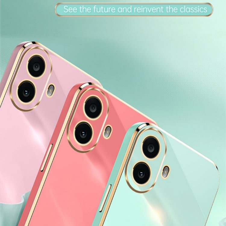 For Nothing CMF Phone 1 XINLI Straight Edge 6D Electroplate TPU Phone Case(White) - Nothing Cases by XINLI | Online Shopping South Africa | PMC Jewellery | Buy Now Pay Later Mobicred