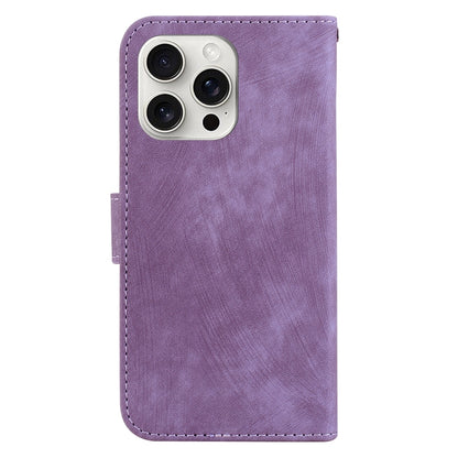 For iPhone 16 Pro Little Tiger Embossed Leather Phone Case(Purple) - iPhone 16 Pro Cases by PMC Jewellery | Online Shopping South Africa | PMC Jewellery | Buy Now Pay Later Mobicred