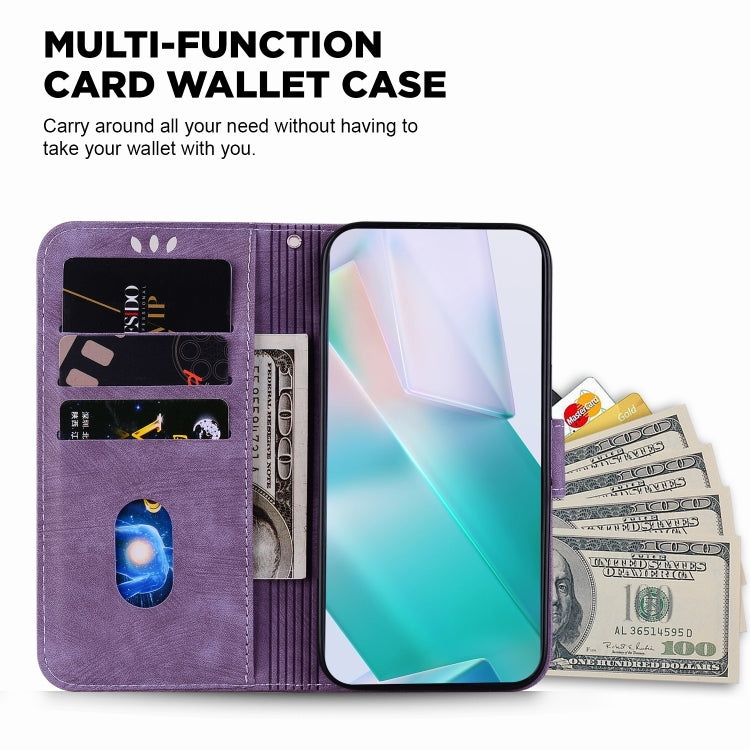 For iPhone 16 Little Tiger Embossed Leather Phone Case(Purple) - iPhone 16 Cases by PMC Jewellery | Online Shopping South Africa | PMC Jewellery | Buy Now Pay Later Mobicred