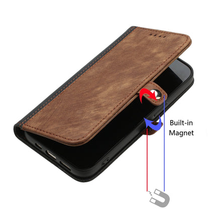 For iPhone SE 2024 Side Buckle Double Fold Hand Strap Leather Phone Case(Brown) - More iPhone Cases by PMC Jewellery | Online Shopping South Africa | PMC Jewellery | Buy Now Pay Later Mobicred