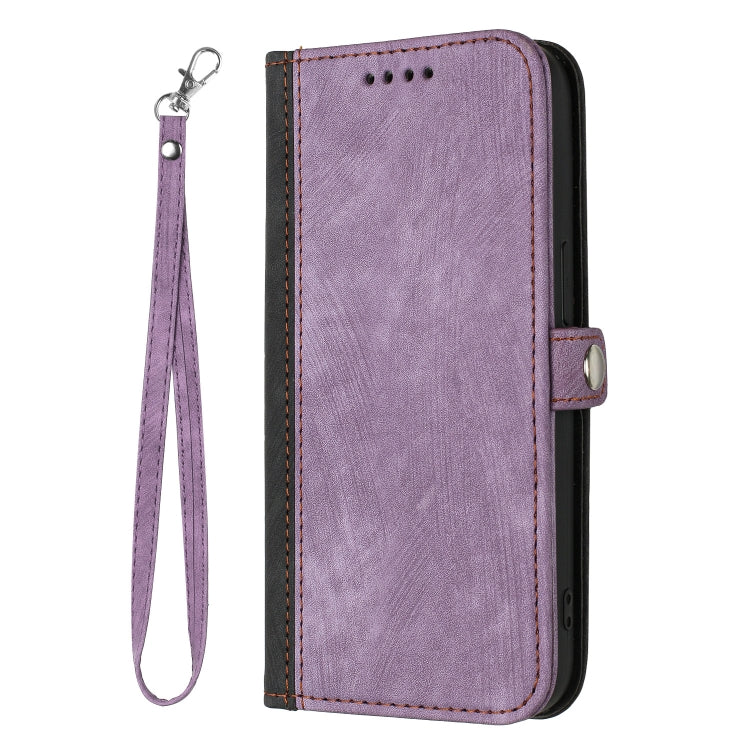 For iPhone SE 2024 Side Buckle Double Fold Hand Strap Leather Phone Case(Purple) - More iPhone Cases by PMC Jewellery | Online Shopping South Africa | PMC Jewellery | Buy Now Pay Later Mobicred