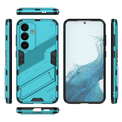 For Samsung Galaxy S24 5G Punk Armor 2 in 1 PC + TPU Shockproof Phone Case with Invisible Holder(Blue) - Galaxy S24 5G Cases by PMC Jewellery | Online Shopping South Africa | PMC Jewellery