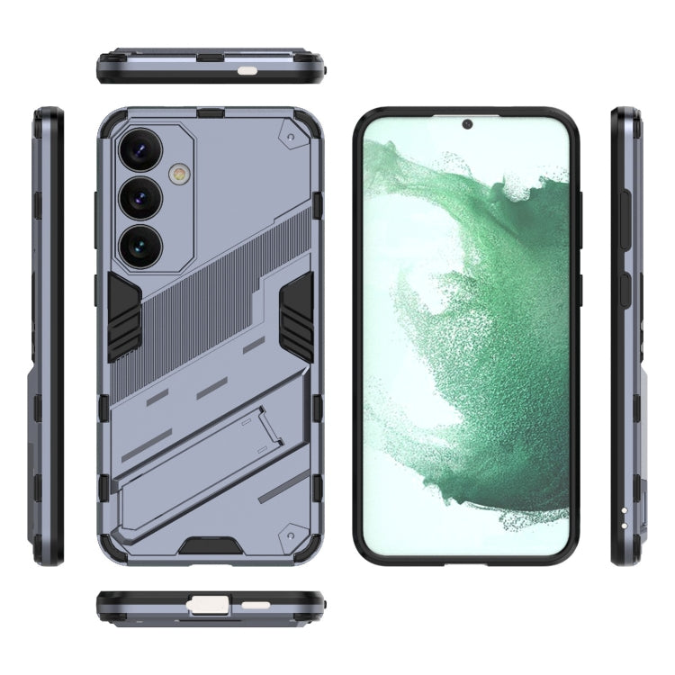 For Samsung Galaxy S24+ 5G Punk Armor 2 in 1 PC + TPU Shockproof Phone Case with Invisible Holder(Grey) - Galaxy S24+ 5G Cases by PMC Jewellery | Online Shopping South Africa | PMC Jewellery