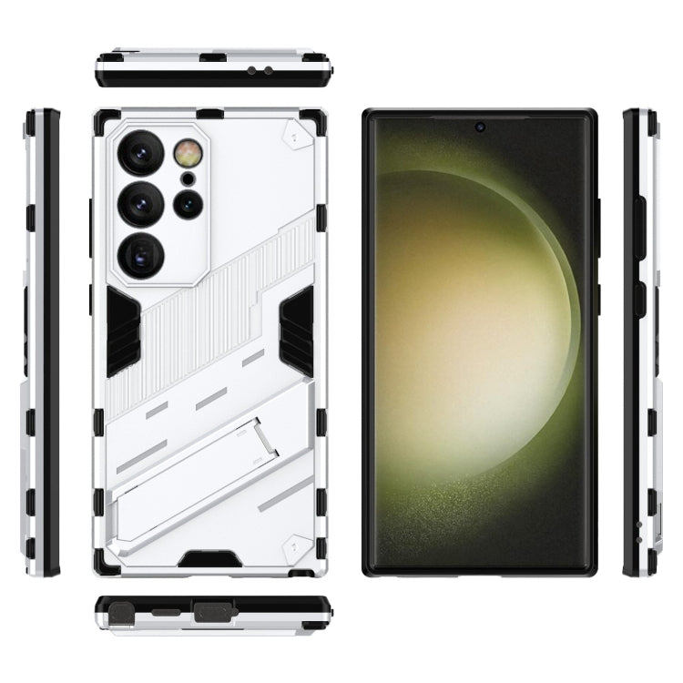 For Samsung Galaxy S24 Ultra 5G Punk Armor 2 in 1 PC + TPU Shockproof Phone Case with Invisible Holder(White) - Galaxy S24 Ultra 5G Cases by PMC TechLife | Online Shopping South Africa | PMC TechLife
