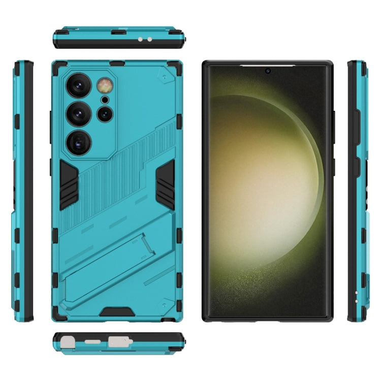 For Samsung Galaxy S24 Ultra 5G Punk Armor 2 in 1 PC + TPU Shockproof Phone Case with Invisible Holder(Blue) - Galaxy S24 Ultra 5G Cases by PMC TechLife | Online Shopping South Africa | PMC TechLife
