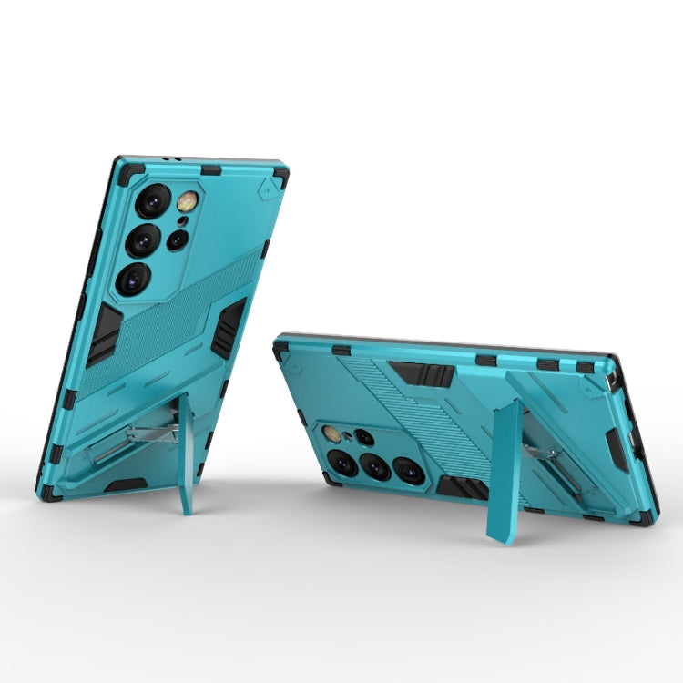 For Samsung Galaxy S24 Ultra 5G Punk Armor 2 in 1 PC + TPU Shockproof Phone Case with Invisible Holder(Blue) - Galaxy S24 Ultra 5G Cases by PMC TechLife | Online Shopping South Africa | PMC TechLife