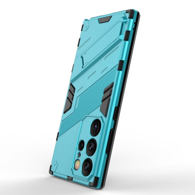 For Samsung Galaxy S24 Ultra 5G Punk Armor 2 in 1 PC + TPU Shockproof Phone Case with Invisible Holder(Blue) - Galaxy S24 Ultra 5G Cases by PMC TechLife | Online Shopping South Africa | PMC TechLife
