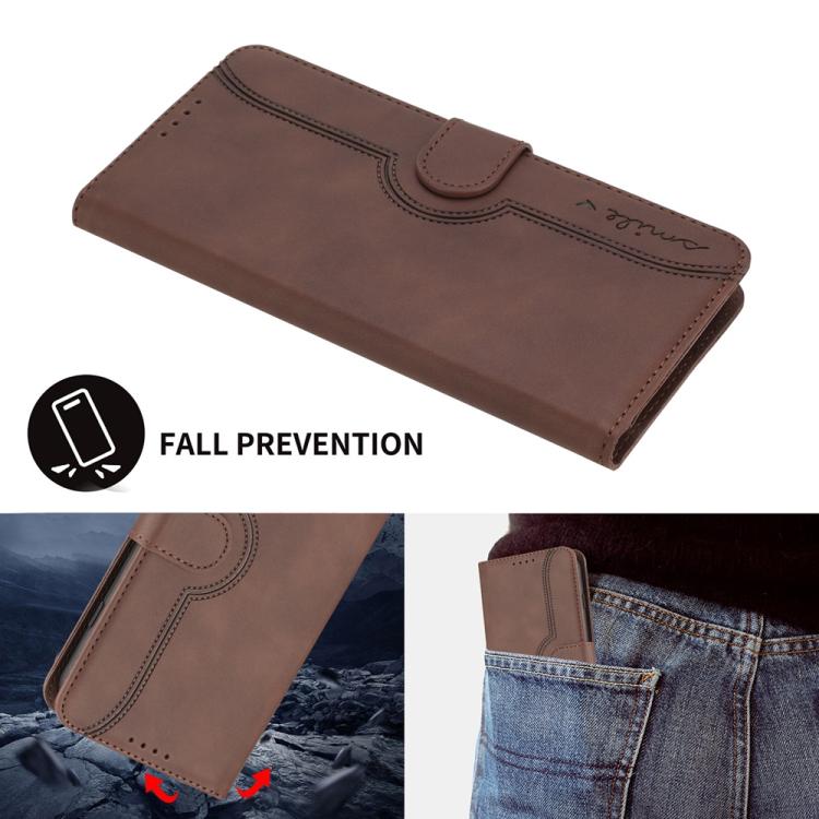 For iPhone 17 Heart Pattern Skin Feel Leather Phone Case(Brown) - free shipping - PMc TechLife - Order now!