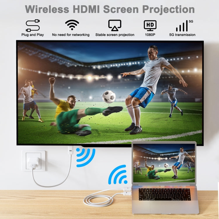 THT-020-8-1 4 in 1 HDMI Transmitter Wireless Screen Sharer Set(White) - Wireless Display Dongle by PMC Jewellery | Online Shopping South Africa | PMC Jewellery | Buy Now Pay Later Mobicred