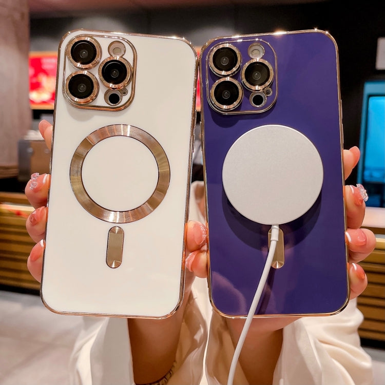 For iPhone 15 Pro Magsafe Plating TPU Phone Case with Lens Film(Blue) - iPhone 15 Pro Cases by PMC TechLife | Online Shopping South Africa | PMC TechLife | Buy Now Pay Later Mobicred