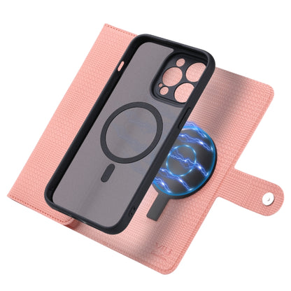 For iPhone 14 Pro Max ViLi GHB Series MagSafe Magnetic Zipper Leather Phone Case(Pink) - iPhone 14 Pro Max Cases by ViLi | Online Shopping South Africa | PMC Jewellery | Buy Now Pay Later Mobicred