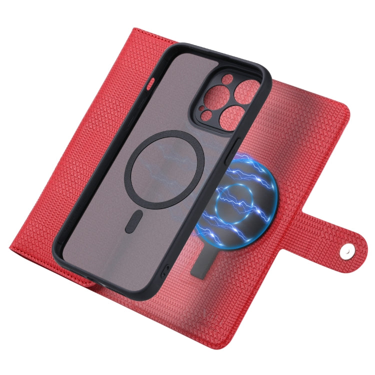 For iPhone 15 Pro ViLi GHB Series MagSafe Magnetic Zipper Leather Phone Case(Red) - iPhone 15 Pro Cases by ViLi | Online Shopping South Africa | PMC Jewellery | Buy Now Pay Later Mobicred