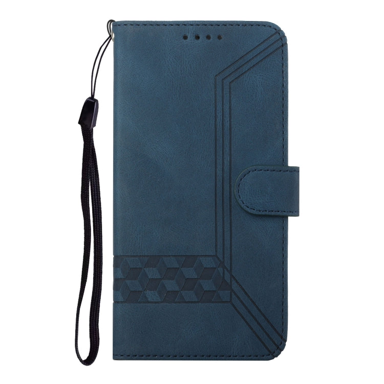 For Motorola Edge 5G 2024 Cubic Skin Feel Flip Leather Phone Case(Blue) - Motorola Cases by PMC Jewellery | Online Shopping South Africa | PMC Jewellery | Buy Now Pay Later Mobicred