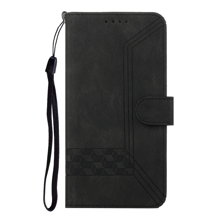 For Motorola Edge 5G 2024 Cubic Skin Feel Flip Leather Phone Case(Black) - Motorola Cases by PMC Jewellery | Online Shopping South Africa | PMC Jewellery | Buy Now Pay Later Mobicred