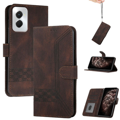 For Motorola Moto G Power 5G 2024 Cubic Skin Feel Flip Leather Phone Case(Brown) - Motorola Cases by PMC Jewellery | Online Shopping South Africa | PMC Jewellery | Buy Now Pay Later Mobicred