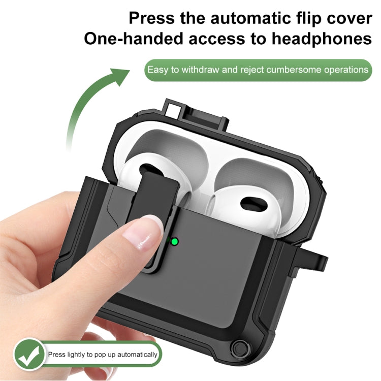 For AirPods 3 TPU + PC Wireless Bluetooth Earphone Protective Case with Switch Lock & Hook(Grey) - For AirPods 3 by PMC Jewellery | Online Shopping South Africa | PMC Jewellery | Buy Now Pay Later Mobicred