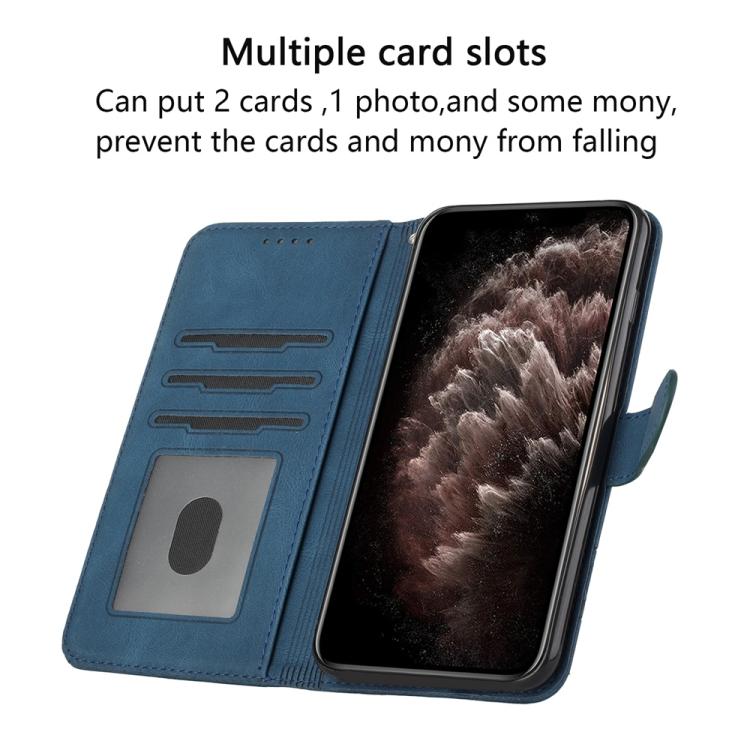 For iPhone 17 Cubic Skin Feel Flip Leather Phone Case(Blue) - free shipping - PMc TechLife - Order now!
