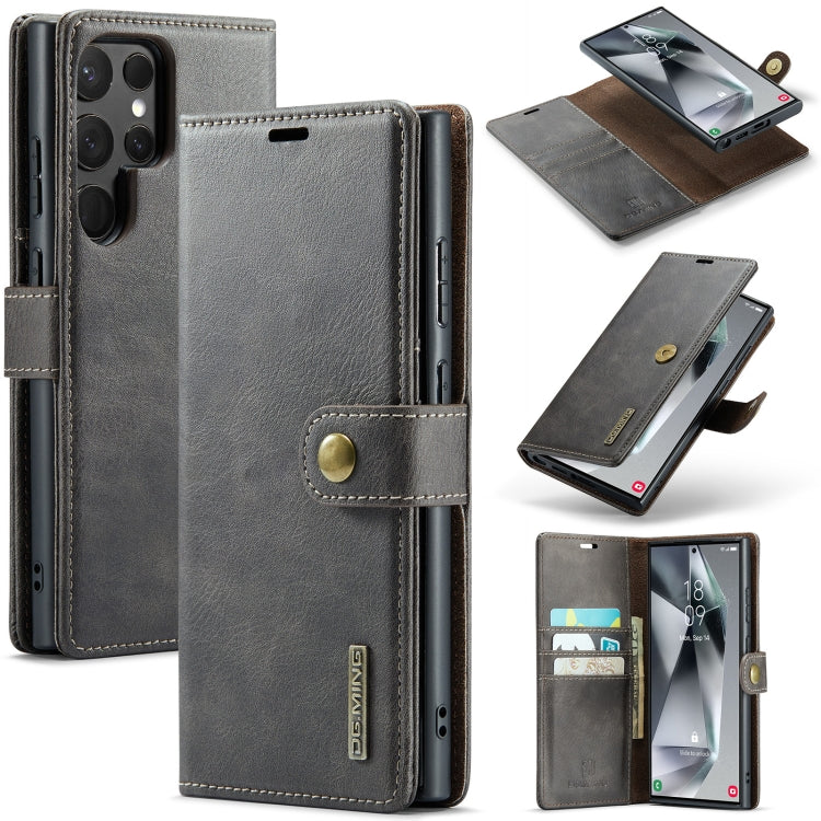 For Samsung Galaxy S24 Ultra 5G DG.MING Crazy Horse Texture Detachable Magnetic Leather Case(Grey) - free shipping - PMC Jewellery - Order now!