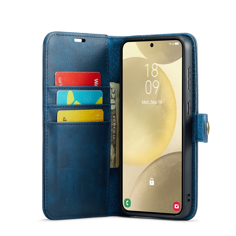 For Samsung Galaxy S24+ 5G DG.MING Crazy Horse Texture Detachable Magnetic Leather Case(Blue) - free shipping - PMC Jewellery - Order now!