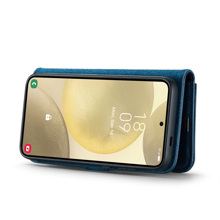 For Samsung Galaxy S24+ 5G DG.MING Crazy Horse Texture Detachable Magnetic Leather Case(Blue) - free shipping - PMC Jewellery - Order now!