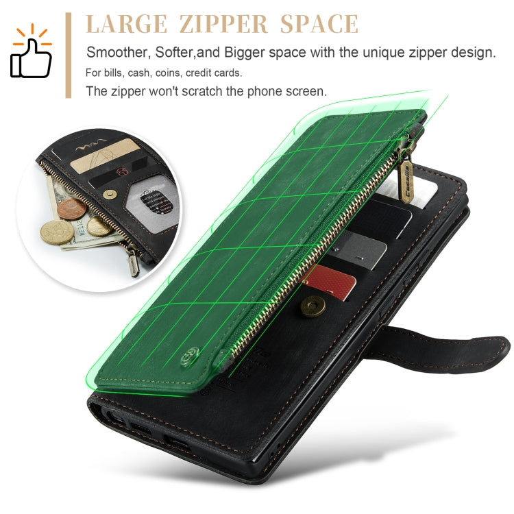 For Samsung Galaxy S24 Ultra 5G CaseMe C30 Card Slots Zipper Wallet Leather Phone Case(Black) - free shipping - PMC Jewellery - Order now!