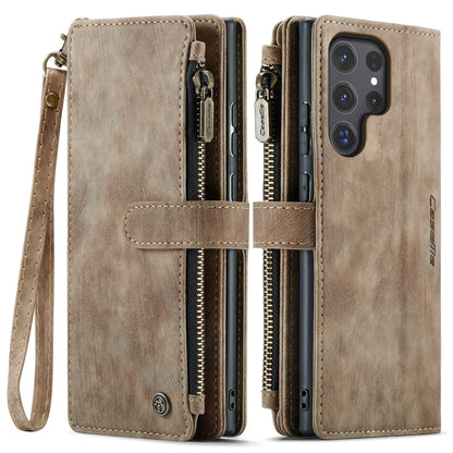 For Samsung Galaxy S24 Ultra 5G CaseMe C30 Card Slots Zipper Wallet Leather Phone Case(Brown) - Galaxy S24 Ultra 5G Cases by CaseMe | Online Shopping South Africa | PMC Jewellery