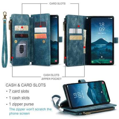 For Samsung Galaxy S24 5G CaseMe C30 Card Slots Zipper Wallet Leather Phone Case(Blue) - Galaxy S24 5G Cases by CaseMe | Online Shopping South Africa | PMC Jewellery | Buy Now Pay Later Mobicred