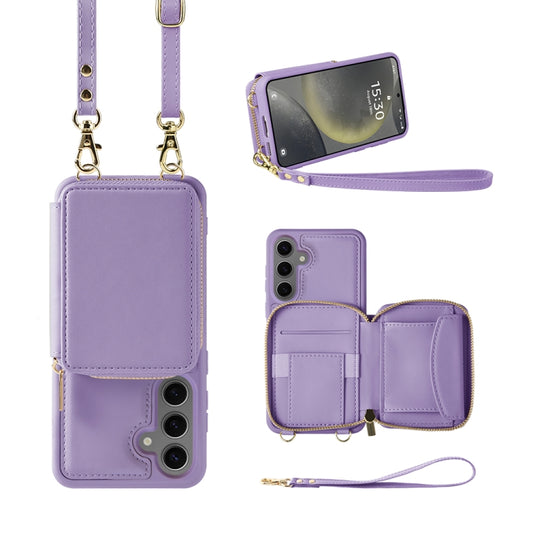 For Samsung Galaxy S24+ 5G Multifunctional Zipper Wallet RFID Phone Leather Case(Purple) - Galaxy S24+ 5G Cases by PMC Jewellery | Online Shopping South Africa | PMC Jewellery | Buy Now Pay Later Mobicred