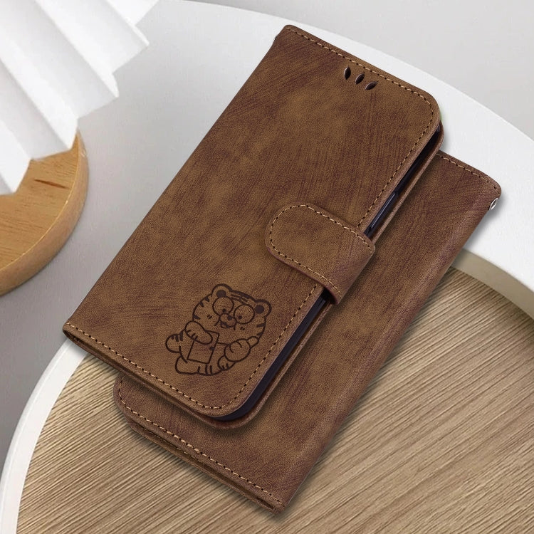 For Google Pixel 9 Pro Little Tiger Embossed Leather Phone Case(Brown) - Google Cases by PMC TechLife | Online Shopping South Africa | PMC TechLife | Buy Now Pay Later Mobicred