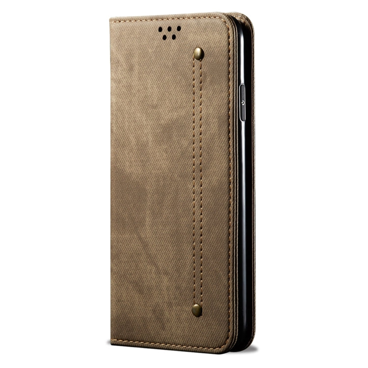 For Huawei Pura 70 Ultra Denim Texture Leather Phone Case(Khaki) - Huawei Cases by PMC Jewellery | Online Shopping South Africa | PMC Jewellery | Buy Now Pay Later Mobicred