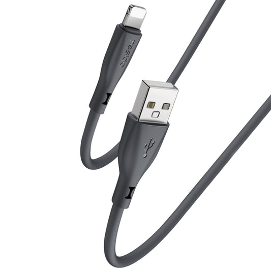 Yesido CA119L USB to 8 Pin Silicone Charging Data Cable, Cable Length: 1m(Black) - Normal Style Cable by Yesido | Online Shopping South Africa | PMC Jewellery | Buy Now Pay Later Mobicred