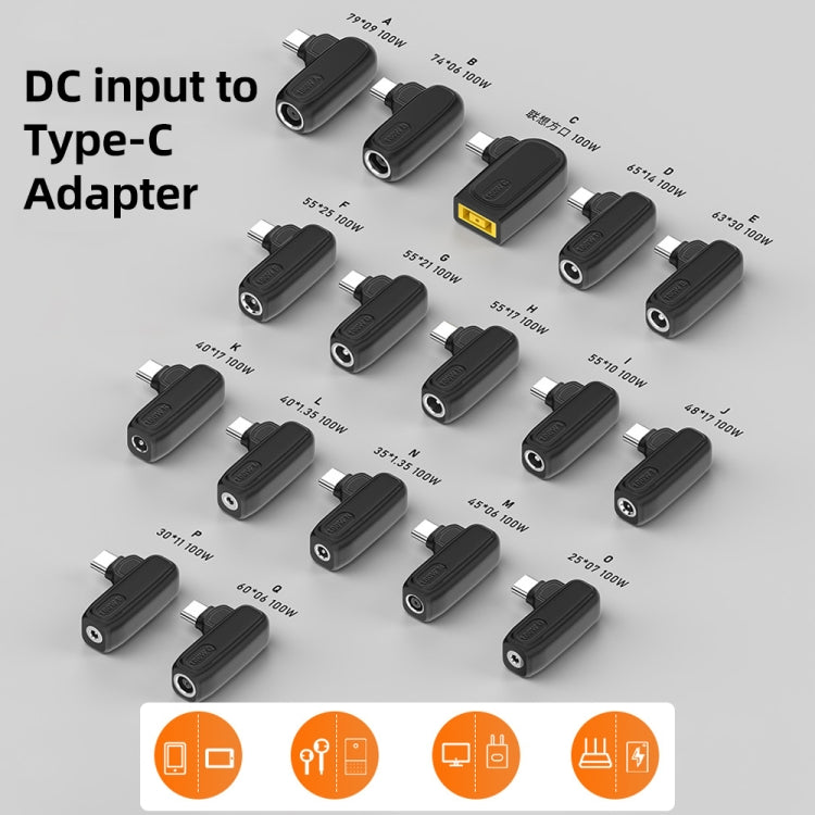 100W P 3.0X1.1mm Female to USB-C/Type-C Male Plug Charging Adapter - Universal Power Adapter by PMC TechLife | Online Shopping South Africa | PMC TechLife | Buy Now Pay Later Mobicred