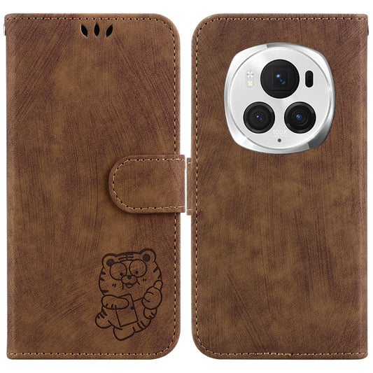 For Honor Magic6 Pro Little Tiger Embossed Leather Phone Case(Brown) - Honor Cases by PMC Jewellery | Online Shopping South Africa | PMC Jewellery | Buy Now Pay Later Mobicred