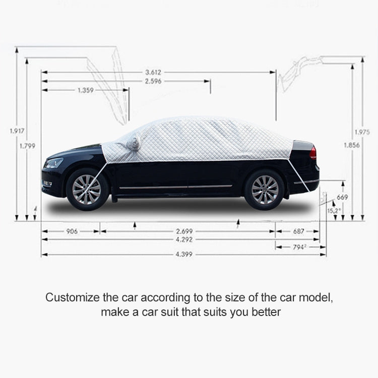Car Half-cover Car Clothing Sunscreen Heat Insulation Sun Nisor, Aluminum Foil Size:  5.2x2x1.8m - Aluminum Film PEVA by PMC TechLife | Online Shopping South Africa | PMC TechLife | Buy Now Pay Later Mobicred