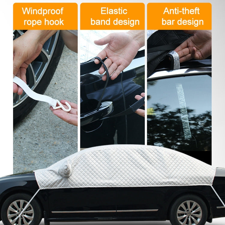 Car Half-cover Car Clothing Sunscreen Heat Insulation Sun Nisor, Aluminum Foil Size:  5.2x2x1.8m - Aluminum Film PEVA by PMC TechLife | Online Shopping South Africa | PMC TechLife | Buy Now Pay Later Mobicred