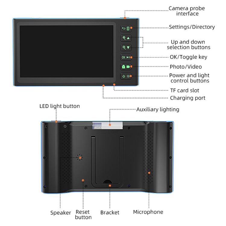 T23 8mm Single Lens 7 inch Screen Industrial Endoscope, Spec:1m Tube -  by PMC Jewellery | Online Shopping South Africa | PMC Jewellery | Buy Now Pay Later Mobicred