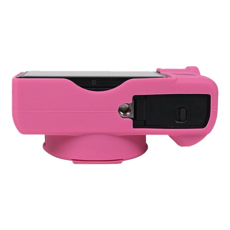 For Canon PowerShot G7 X Mark III / G7X3 Soft Silicone Protective Case with Lens Cover(Rose Red) - Protective Case by PMC TechLife | Online Shopping South Africa | PMC TechLife