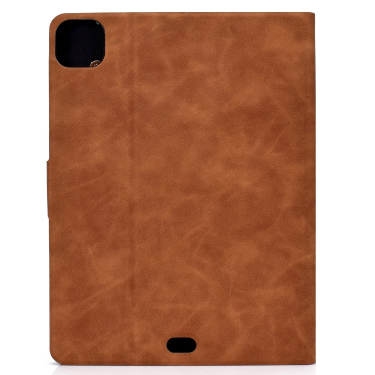 For iPad Air 2022 10.9 Cowhide Texture Leather Smart Tablet Case(Brown) - iPad Air (2022) / (2020) 10.9 Cases by PMC TechLife | Online Shopping South Africa | PMC TechLife | Buy Now Pay Later Mobicred