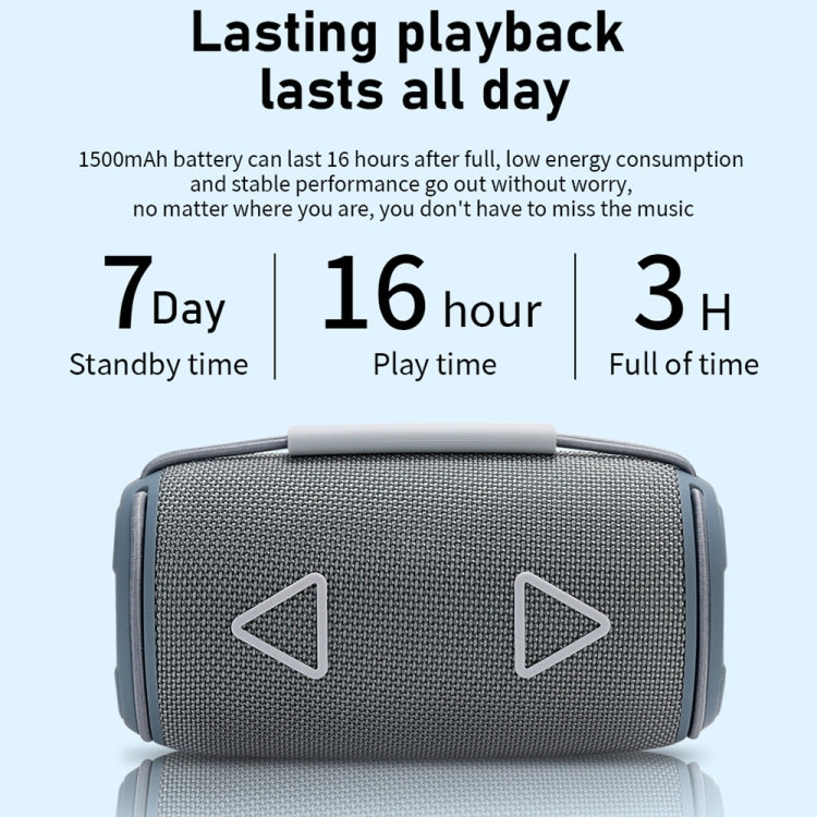 T&G TG-657 Portable Wireless 3D Stereo Subwoofer Bluetooth Speaker Support FM / LED Atmosphere Light(Grey) - free shipping - PMC Jewellery - Order now!