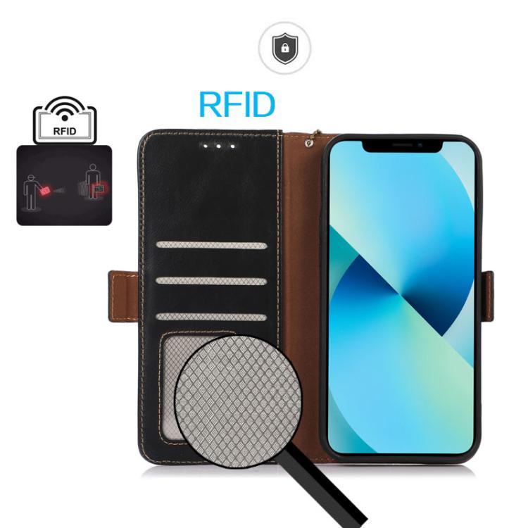 For Motorola Moto G15 4G Magnetic Crazy Horse Texture Genuine Leather Phone Case(Black) - Motorola Cases by PMC TechLife | Online Shopping South Africa | PMC TechLife | Buy Now Pay Later Mobicred