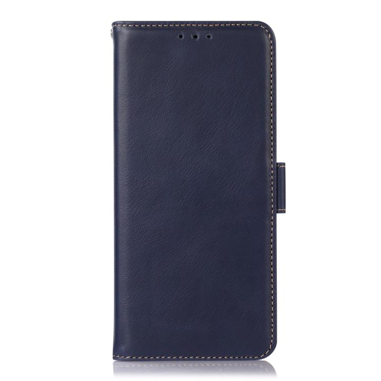For Motorola Moto G15 4G Magnetic Crazy Horse Texture Genuine Leather Phone Case(Blue) - Motorola Cases by PMC TechLife | Online Shopping South Africa | PMC TechLife | Buy Now Pay Later Mobicred
