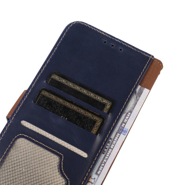 For Motorola Moto G15 4G Magnetic Crazy Horse Texture Genuine Leather Phone Case(Blue) - Motorola Cases by PMC TechLife | Online Shopping South Africa | PMC TechLife | Buy Now Pay Later Mobicred